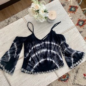 Boho Off-The-Shoulder Tie-Dye Shirt